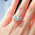 Silver Pear Clear CZ Marquise Cluster Side Ring Metal view 3