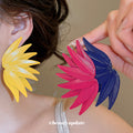 Layered Colorful Leaf Statement Earrings Fashion Jewelry view 2