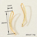 Curved Ear Climber Earrings In Three Polished Metal Tones view 4