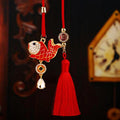 Mixed Jeweled Fortune Motif Car Hangers with Red Tassels in Eight Pictured Styles view 6