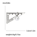 Crystal Set Square Ruler Brooch With Pearl Drop in Two Tones view 6
