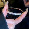 Crystal Open Cuff Bracelet in Gold and Silver Tones view 6