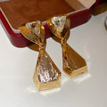 Geometric Faceted Dangle Stud Earrings in Two Styles view 6