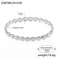 Solid Heart Link Clasp Bracelets Gold and Steel Stainless Steel view 7