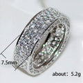 Wide Five-Row Clear Stone Pave Band In Silver Tone view 5