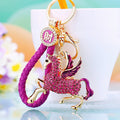 Full Crystal Pegasus Keychains with Fortune and Loose Heart Loop Options view 3