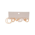 Geometric Metal Hoop Earring Sets Six Pairs Gold Silver view 5