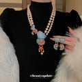 Seashell Starfish Pearl Necklace And Drop Earring Pieces view 2