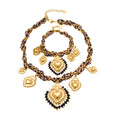 Silk Scarf Braided Heart Necklace and Bracelet in Twenty Four Styles view 5