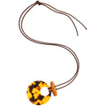 Mottled Round Resin Pendant Cord Statement Necklace view 5