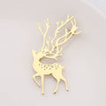 Polished Antlered Deer Brooch in Gold or Silver Tone view 7