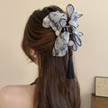 Five Mixed Printed Bow Hair Claw Barrette And Flower Clip Designs view 8