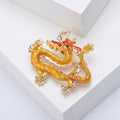 Coiled Dragon Enamel Brooch in Yellow Purple Red or Blue view 2