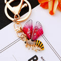 Mini Bee Keychains with Green Fuchsia and Purple Translucent Wings view 7