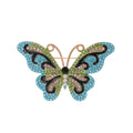 Aqua Gold Tone Butterfly Crystal Metal Brooch Pin for Jackets and Lapels view 1