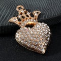 Rhinestone Crown Heart Charm Pendant Gold Tone Three Colors view 7