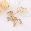 Rhinestone Unicorn Charm Keychain Gold Tone Four Colors view 4