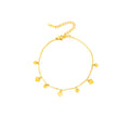 Gold Tone Multi Heart Dangle Adjustable Chain Bracelet view 5