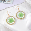 Irregular Gold Rim Resin Dried Flower Drop Earrings 7 Styles view 8