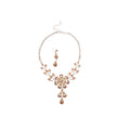 Silver Flower Crystal Necklace Drop Earrings Two Sets view 5