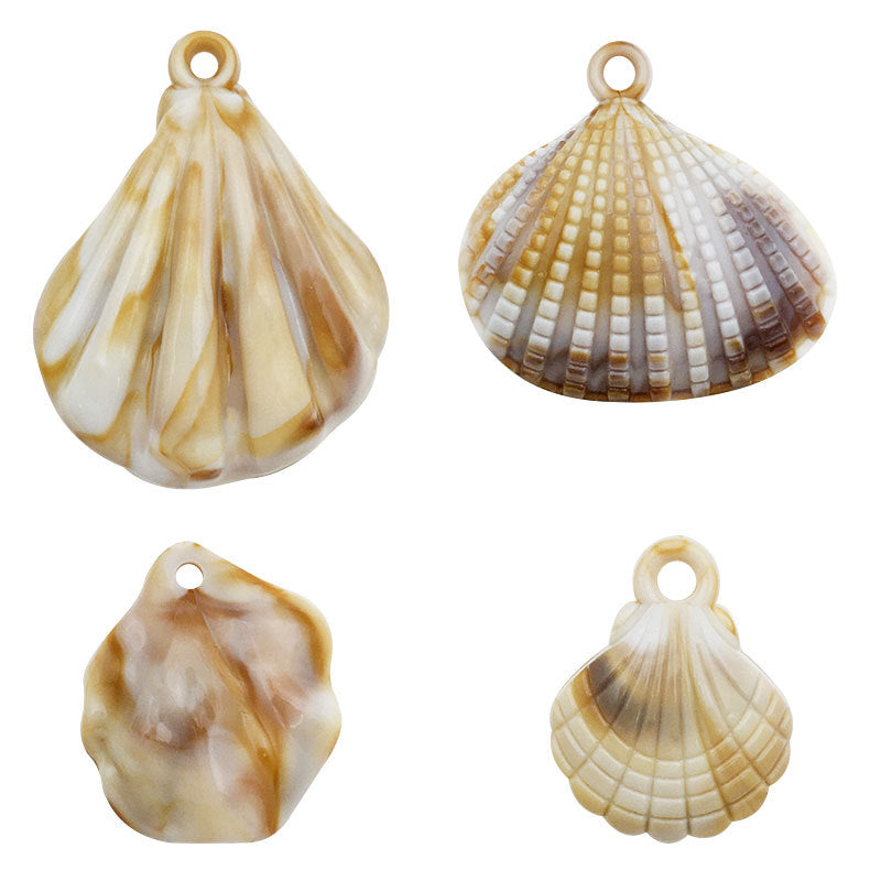 Acrylic Shell Scallop Cloud Charm Pendant for DIY Necklace Bracelet Keychain Jewelry Making