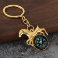 Horse Compass Metal Keychain in Six Color Finishes view 4