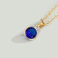 Gold Tone Round Crystal and Pearl Pendant Necklaces in Six Colors view 7