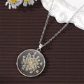 Seven Design Silver Tone Round Resin Pressed Flower Pendant Necklaces view 11
