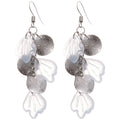 Blue and Silver Petal Sequin Hook Earrings with Reflective Details view 5