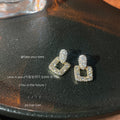 Crystal Zircon Mixed Style Gold Tone Stud Drop Earrings view 9