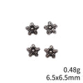 Six Petal Flower Spacer Beads in Antique Silver Metal view 4
