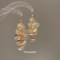 Layered Metal Petal Hook Earrings In Gold And Silver view 4