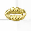 Sculpted Lips Brooch in Polished Metal for Jackets and Scarves view 2