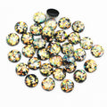 Round Floral Pattern Resin Cabochons in Eleven Colors view 3