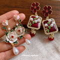Vintage Style Floral and Pearl Earrings in Seven Designs view 1