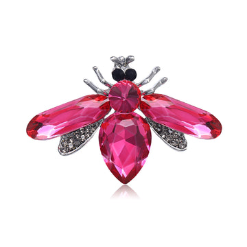 Silver Crystal Bee Insect Rhinestone Brooch Five Colors