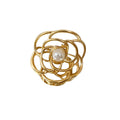 Gold Tone Camellia Pearl Hair Claw In Small Or Large Size view 5