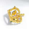 Purple Gold Tone Crown Metal Brooch Pin for Jackets and Lapels view 3