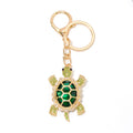 Rhinestone Turtle Keychain Gold Metal Crystal Shell Charm view 5