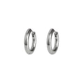 Silver Smooth Round Mini Huggie Hoop Earrings Matching Pair Style view 5