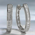 Baguette Crystal Oval Huggie Earrings In Two Colors view 2