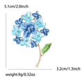 Enamel Hydrangea Cluster Brooch Crystal Centers Four Colors view 9