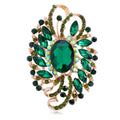 Green Flower Crystal Nine Designs Metal Brooch Pin view 1