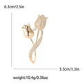 Gold or Silver Tulip Brooch with Clear Crystal Petals view 5