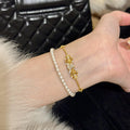 Gold Zircon Iris Flower Drawstring Bracelet Adjustable view 4