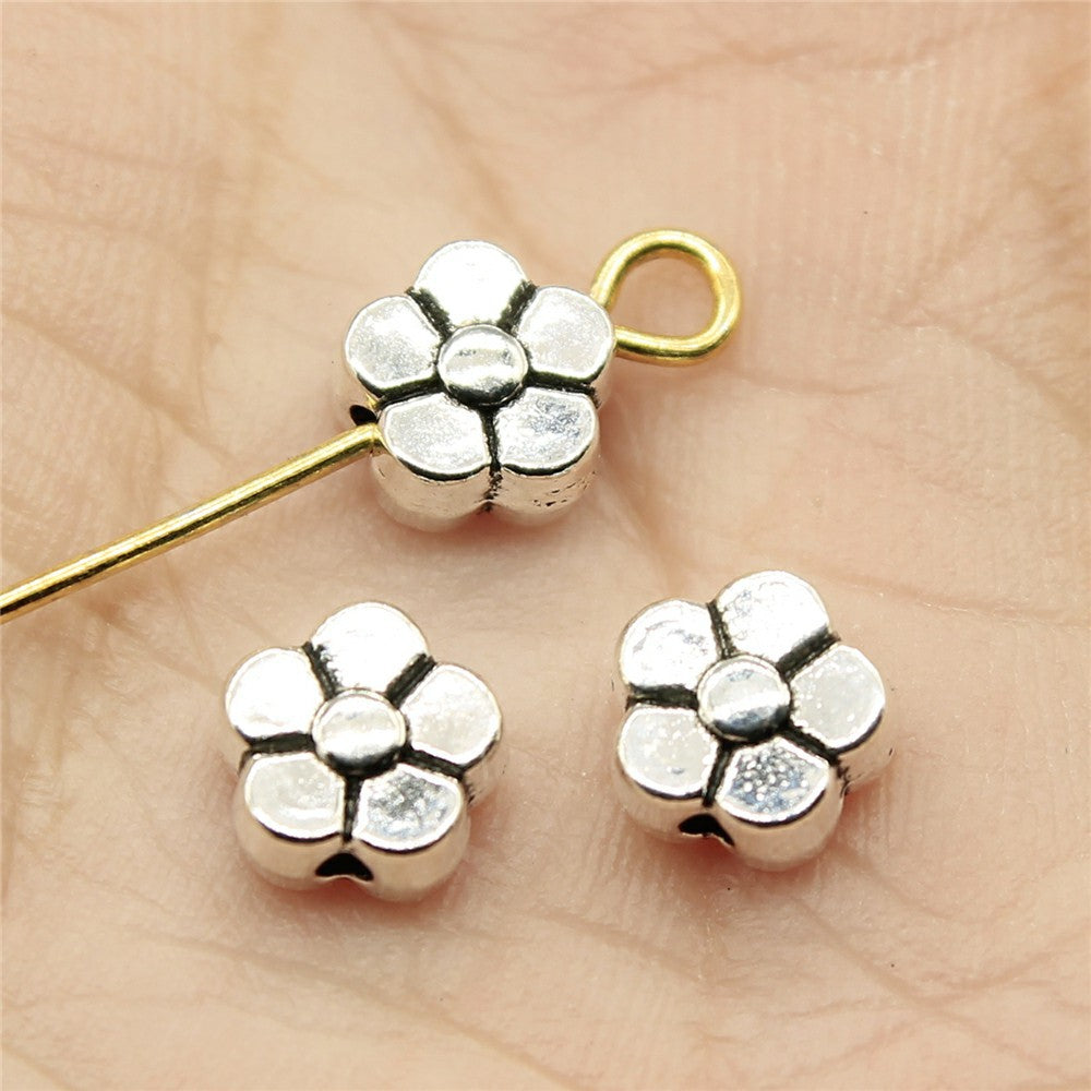 6x6x3mm 0.4g Zinc Alloy Flower Loose Metal Beads for DIY Bracelet Necklace Jewelry Making