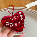 Six Pair Red Heart Bow Rose Crystal Stud Earring Set view 4