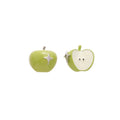 Green Apple Stud Earrings with White Centers Fashion Earrings view 5