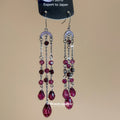 Gunmetal And Purple Crystal Tassel Hook Earrings Fashion Earrings view 4