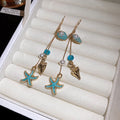 Gold Tone Coastal Charm Hook Earrings in Three Colors view 6